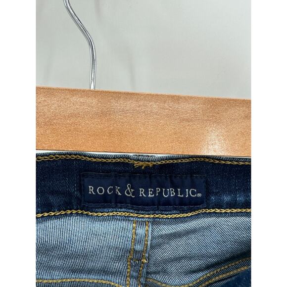 Rock & Republic Jeans Women 4 SHORT Blue Berlin Light Wash Denim Cotton Blend - Picture 5 of 8